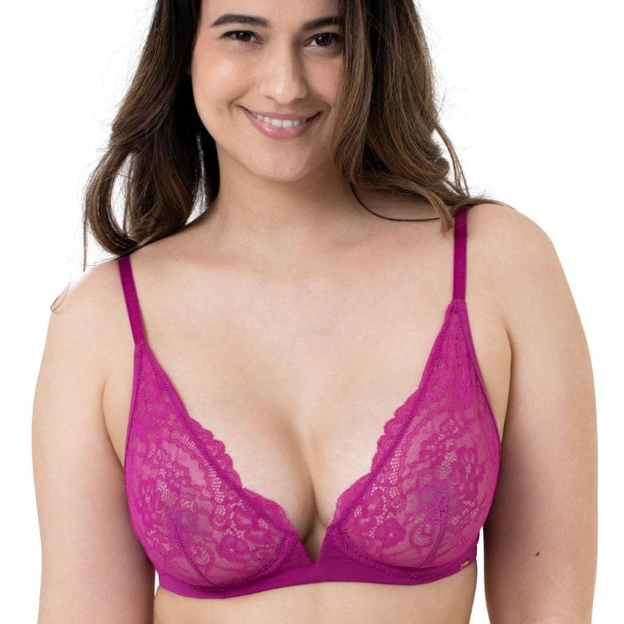 Sujetador Bralette Escotado Encaje Sin Aros Y Sin Relleno Rain