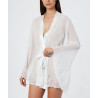 BATA KIMONO DE GASA CON ENCAJE DE NOVIA, HERITAGE, IVETTE BRIDAL.