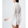 BATA KIMONO DE GASA CON ENCAJE DE NOVIA, HERITAGE, IVETTE BRIDAL.