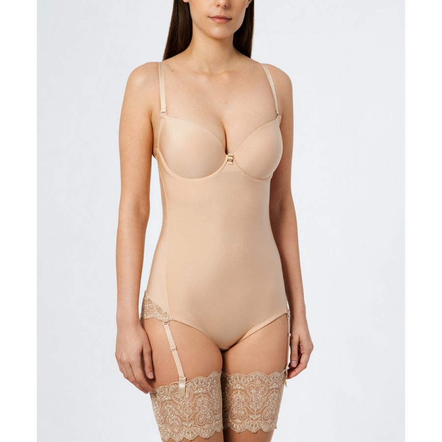 Ivette Bridal shapewear bodysuit cup C with push-up cups in nude, Bodiji