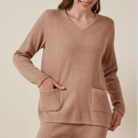 RIBBED KNIT WINTER PAJAMA, TWO PIECES, GISELA. LIMITED EDITION.