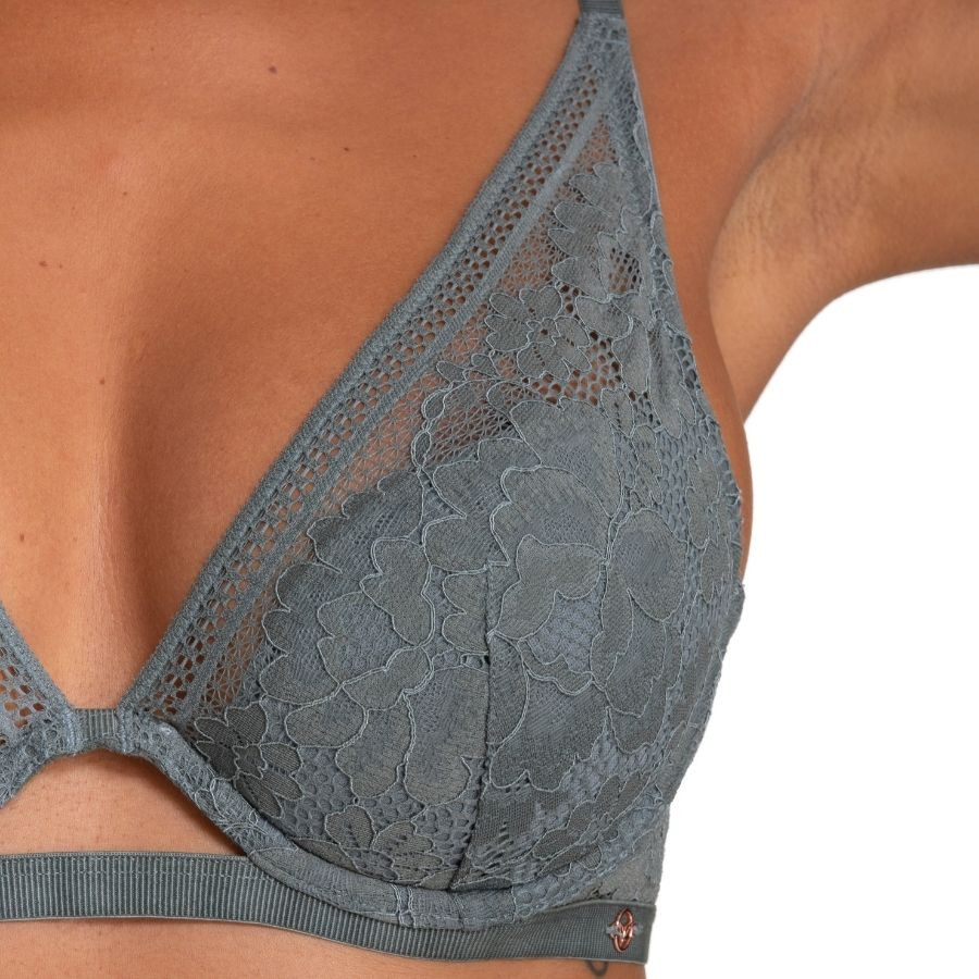 SUJETADOR BRALETTE ENCAJE FLORES, CON AROS Y RELLENO FINO, MODELO UNITY, DORINA. LIMITED EDITION.