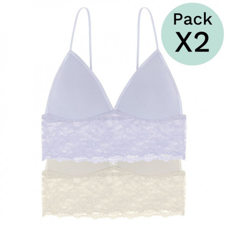 PACKX2 BRALETTE, NON WIRED, REMOVABLE PADDED, CRYSTAL, DORINA. LIMITED EDITION