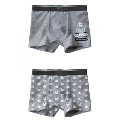 PACKX2 BOXER "FIRST COFFEE". MR. WONDERFUL. LIMITED EDITION.