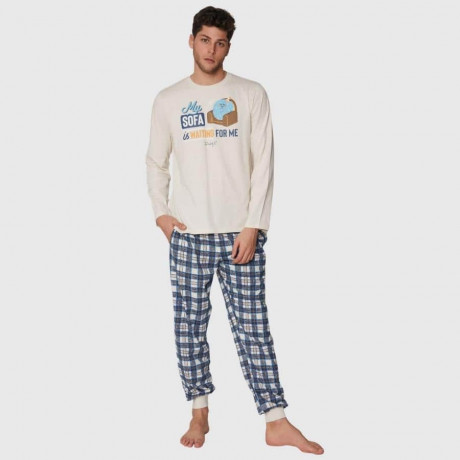 PIJAMA HOMBRE INVIERNO, "MY SOFA IS WAITING FOR ME", MR. WONDERFUL. LIMITED EDITION. 2