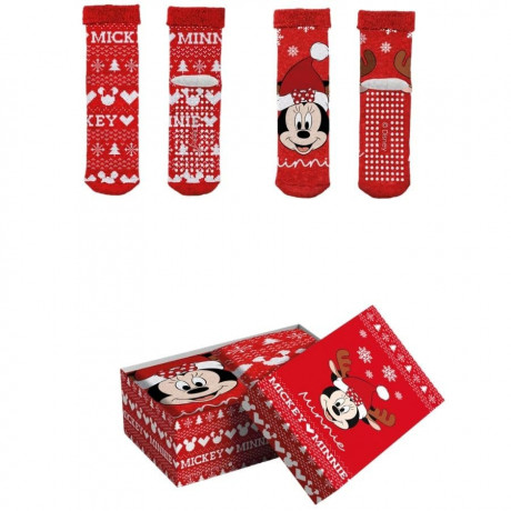 PACKX2 CALCETINES MUJER ANTIDESLIZANTES, ESPECIAL NAVIDAD "M&M CHRISTMAS". DISNEY. LIMITED EDITION. 2