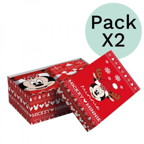 PACKX2 CALCETINES MUJER ANTIDESLIZANTES, ESPECIAL NAVIDAD "M&M CHRISTMAS". DISNEY. LIMITED EDITION.