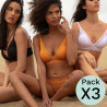 PACKX3 SUJETADORES BRALETE, SIN AROS Y RELLENO EXTRAÍBLE, WILD, DORINA. LIMITED EDITION.