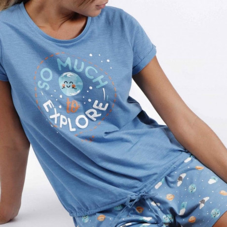 WOMEN'S SUMMER PYJAMAS, "SO MUCH TO EXPLORE". MR. WONDERFUL. LIMITED EDITION.