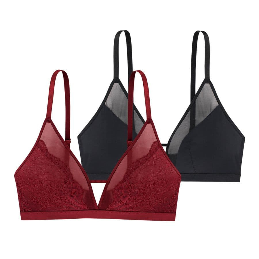 PACKX2 BRALETTE SUPER ESCOTADOS, SIN AROS Y SIN RELLENO, JALSA, DORINA. LIMITED EDITION.