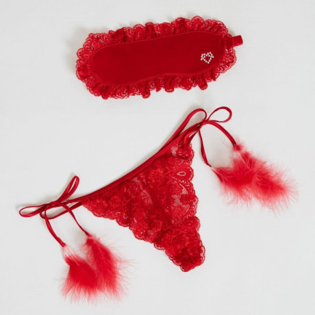 RED THONG AND MASK, PROMISE. LIMITED EDITION