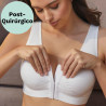SUJETADOR POST-QUIRÚRGICO, SIN AROS, RELLENO EXTRAíBLE Y ABROCHADO DELANTE, LUISA, SELENE CARE.