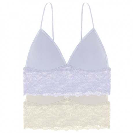 PACKX2 BRALETTE ENCAJE SIN AROS, RELLENO FINO EXTRAÍBLE, MODELO CRYSTAL, DORINA. LIMITED EDITION