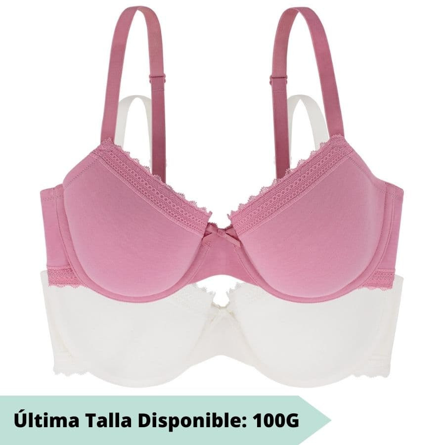packx2 full cup bra, underwired, padded, lila, dorina.