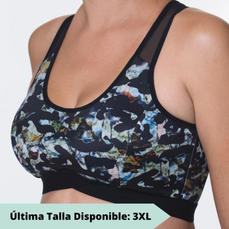 sujetador deportivo estampado, espalda cruzada, sin aros,...