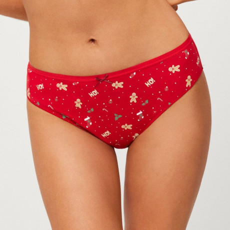 Red midi briefs, christmas special, ysabel mora.