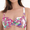 Minimizer bikini top + bikini full briefs, island in the sun, rosa faia.