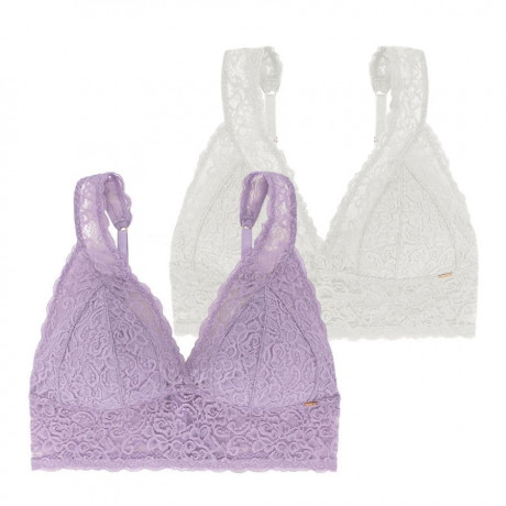 Dorina Exclusive peony lace non padded triangle bralette in lilac