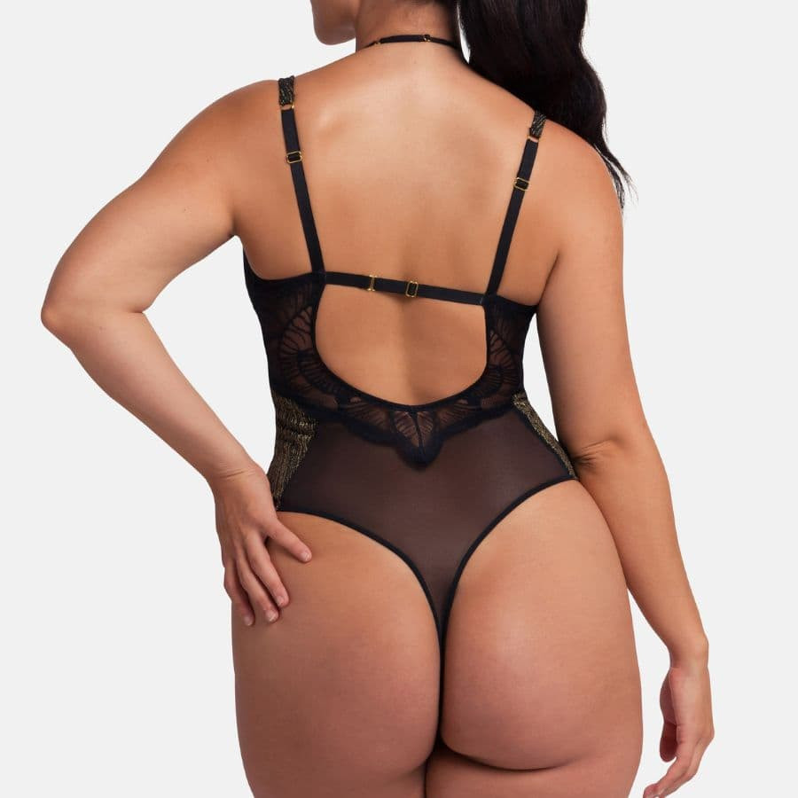 Body lencero corte tanga, con aros, sin...