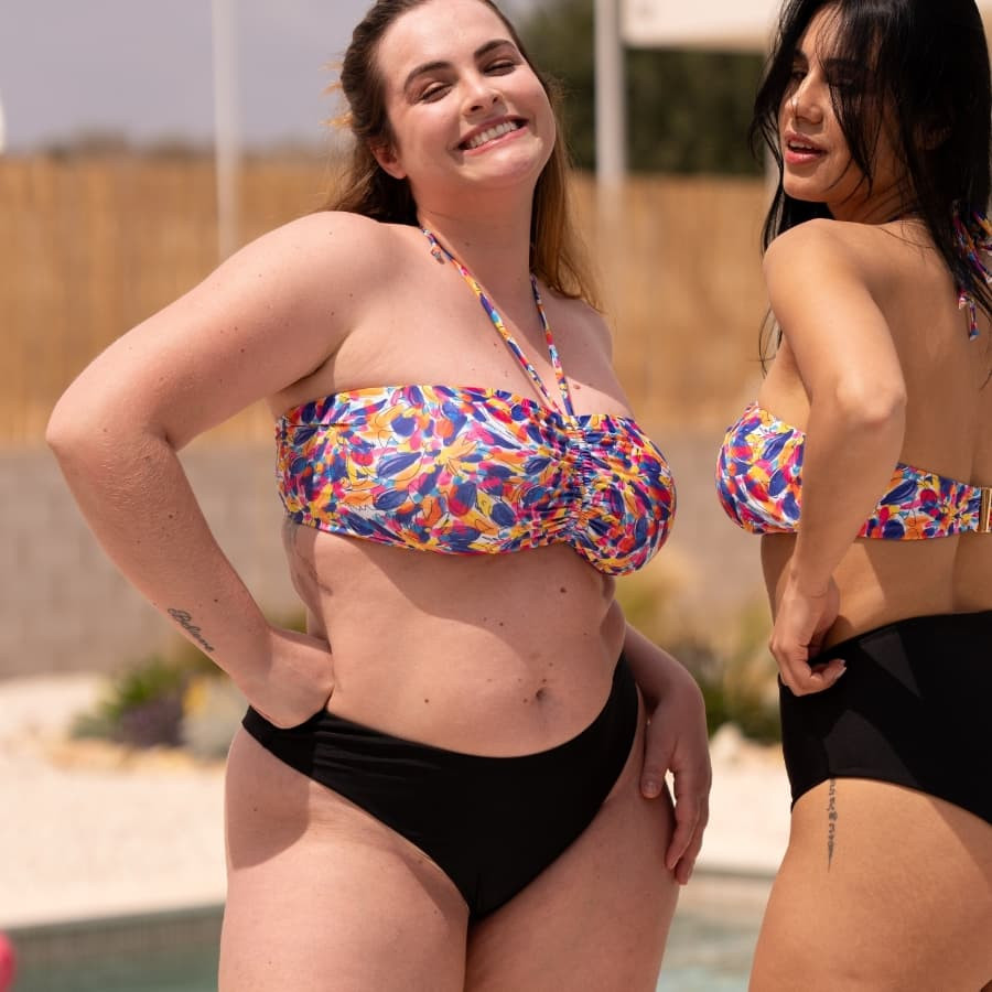 Braga bikini negra, corte clásico, singular swim.