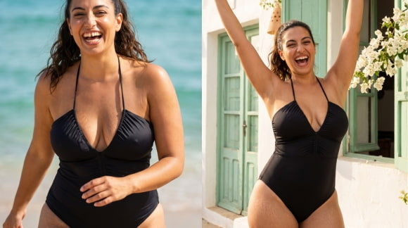 bañador reductor negro para mujer