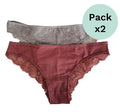 pack x2 braguita algodon y encaje, gris y rosa, cotonella.