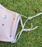 Approved reusable hygienic mask, beige polka dots, single.