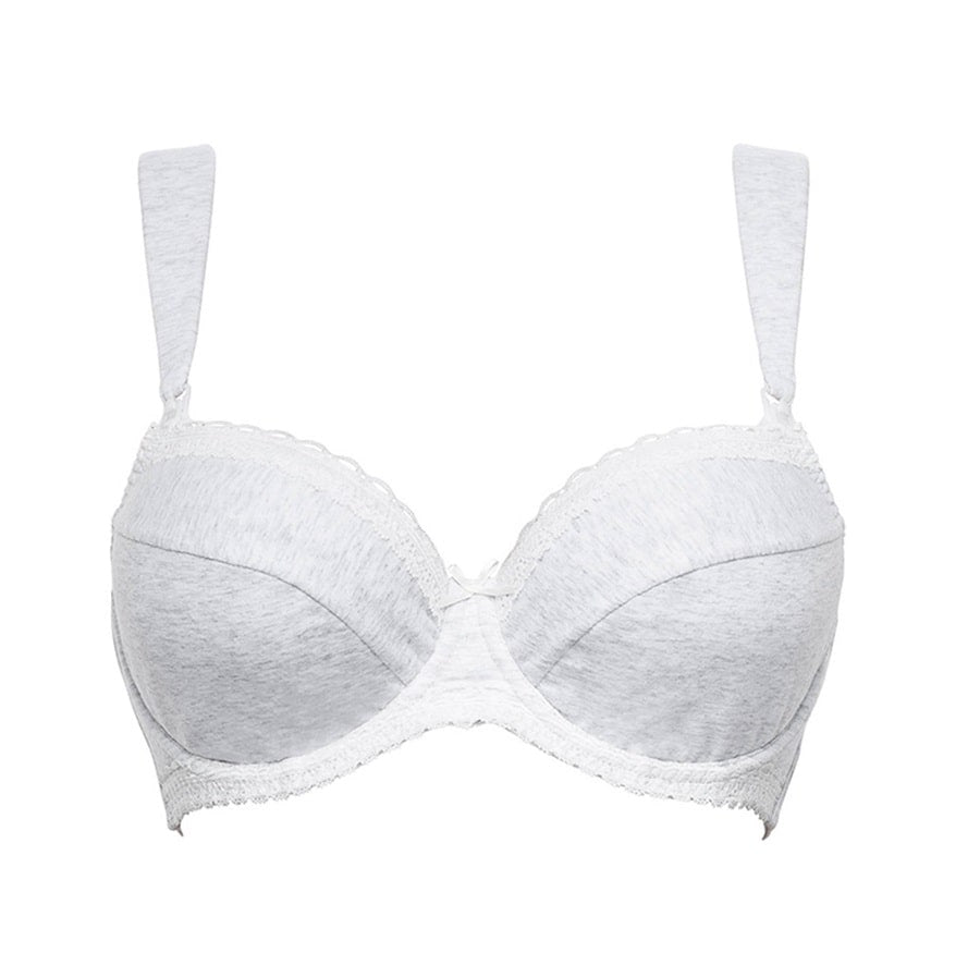 Cotton nursing bra, underwired, New Calin model, Sans Complexe. Up to F cup.