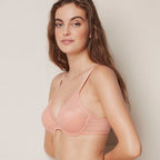 Lace bralette with underwire and padding, geometric lace. Gisela. Knickers included.