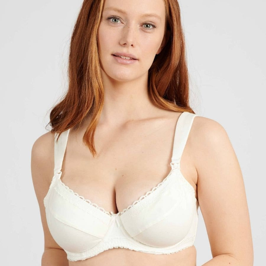 Cotton nursing bra, underwired, New Calin model, Sans Complexe. Up to F cup.
