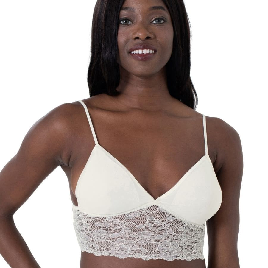 packx2 Crystal lace non-wired and padded bralette by Dorina.