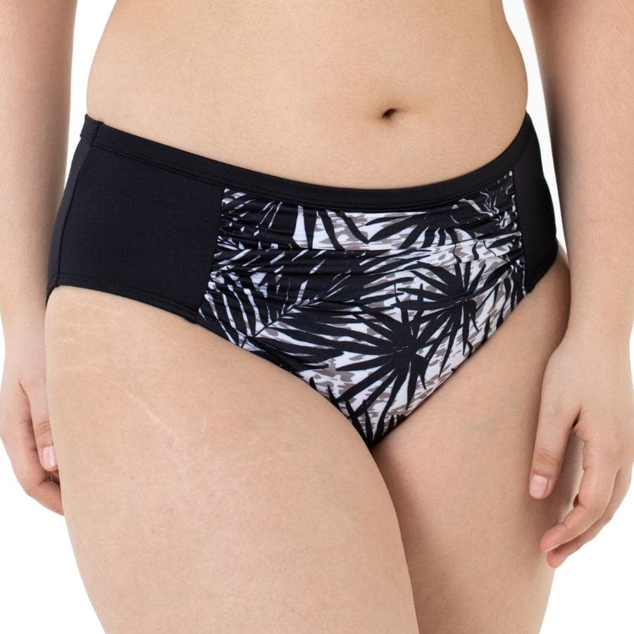 braga bikini de talle alto estampada, bako de dorina.