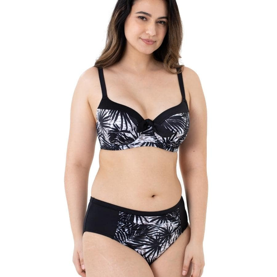 braga bikini de talle alto estampada, bako de dorina.