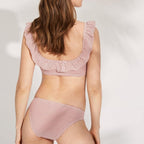 conjunto bikini de rayas sin aros, copa b de ysabel mora.