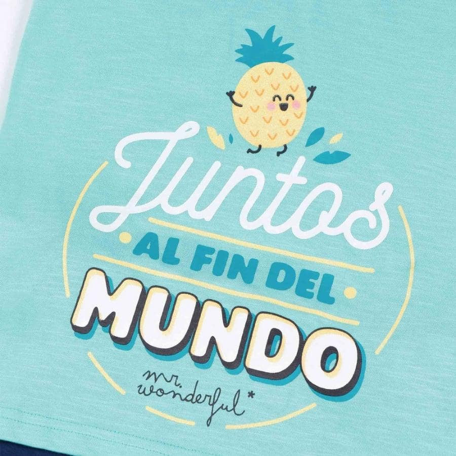 Girls' summer pajamas, "together to the end of the world," Mr. Wonderful.