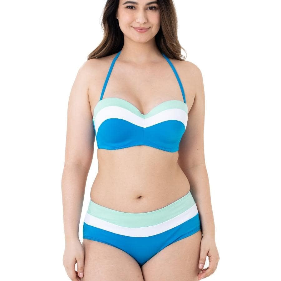 High-waisted tricolor bikini briefs, Lawaki by Dorina.