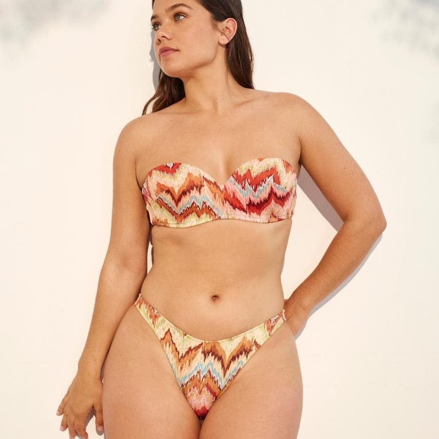 conjunto bikini sin tirantes, copa b y c, promise.