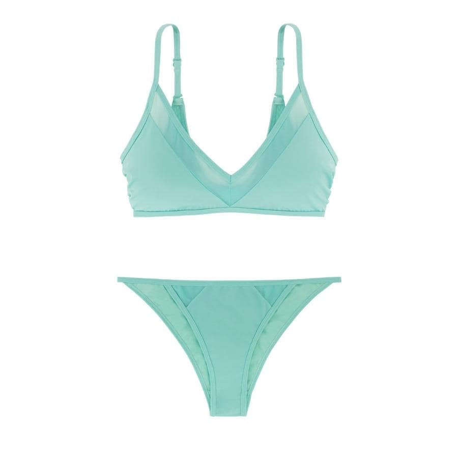 conjunto bikini tipo top sin aros, torca de dorina.