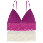 packx2 Crystal lace non-wired and padded bralette by Dorina.