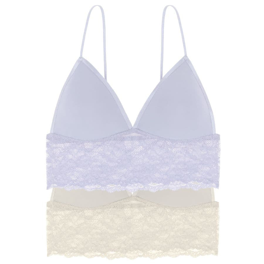packx2 bralette encaje sin aro y relleno, crystal de dorina.