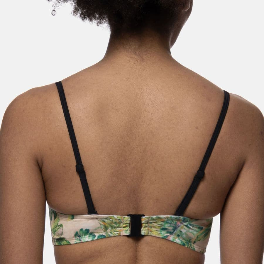 tropical print bandeau bikini top, mokolo by dorina.