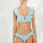 conjunto bikini rayitas sin aros, copa b de ysabel mora.