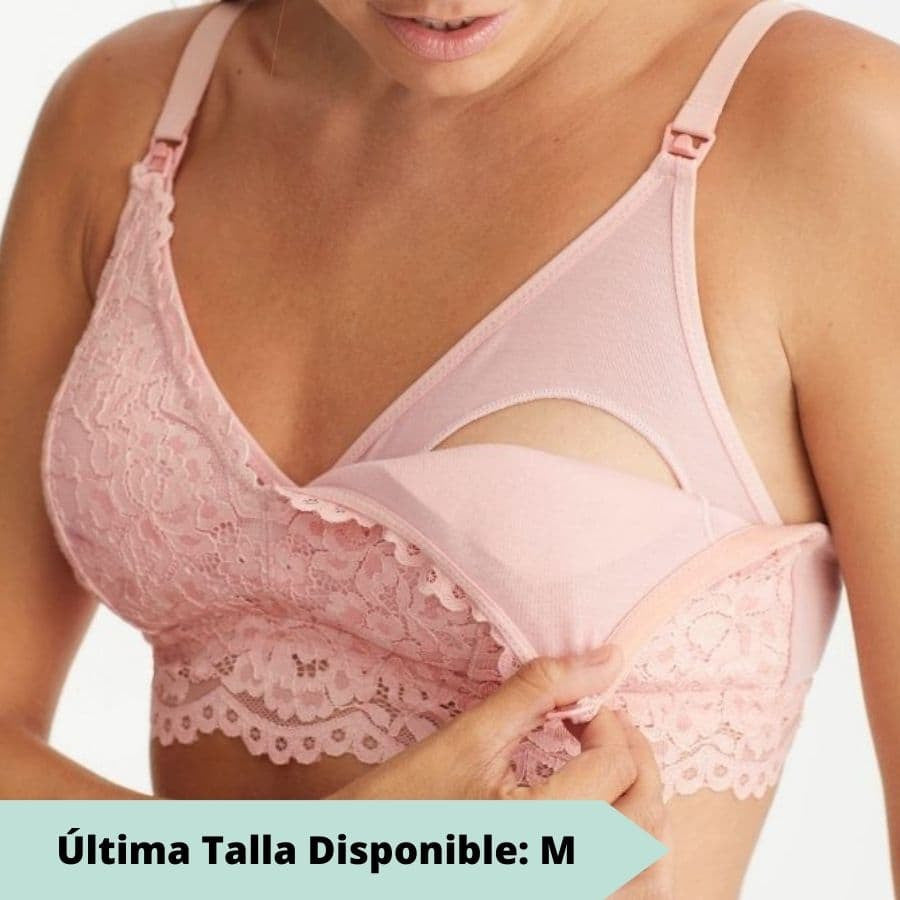 bralette lactancia encaje, sin aros, relleno fino extraíble, promise.