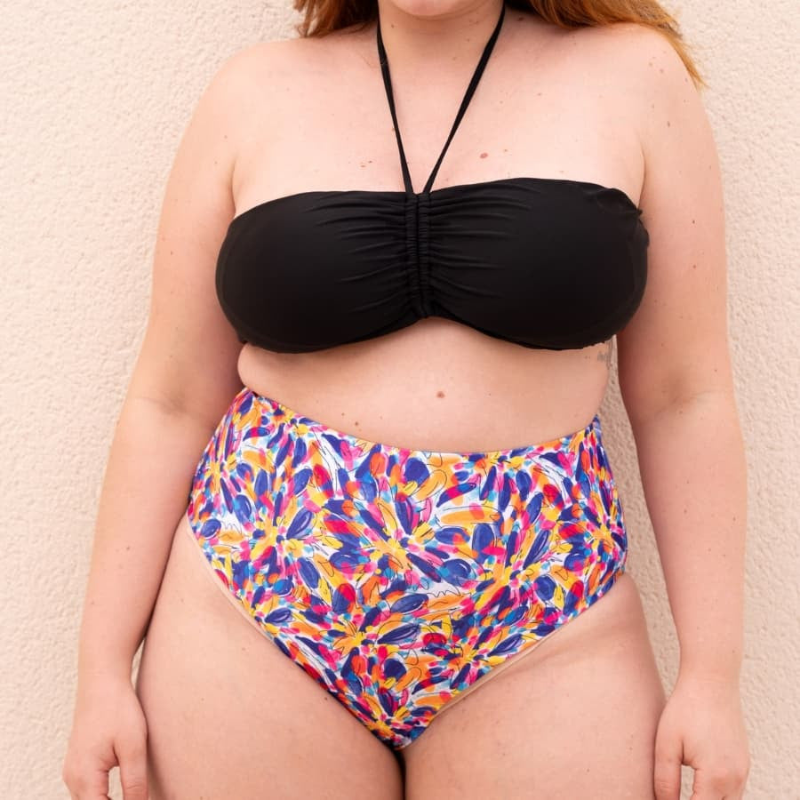 Braga bikini talle alto estampada, efecto moldeador, singular swim.