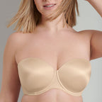 Sujetador sin tirantes con relleno, padded de rosa faia.