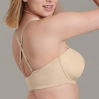 Sujetador sin tirantes con relleno, padded de rosa faia.