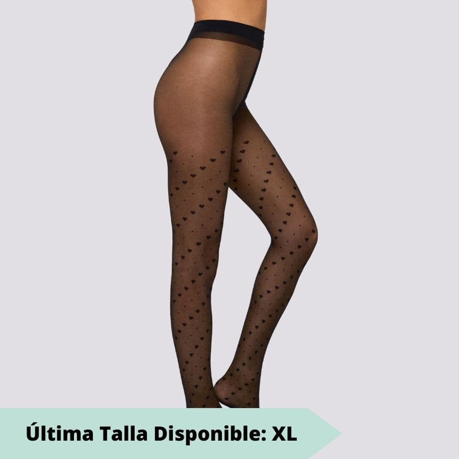 Panty fantasía topos y corazones, 20 den, ysabel mora.