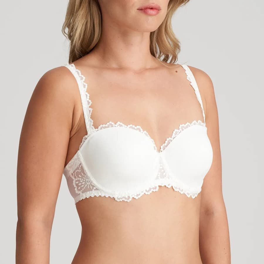 Strapless balconette bra, underwired and padded, Jane, Marie Jo. Bridal special.