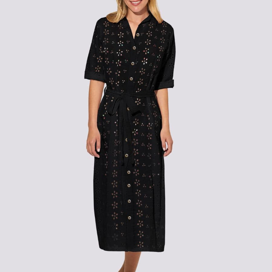 Vestido camisero corte midi, promise.