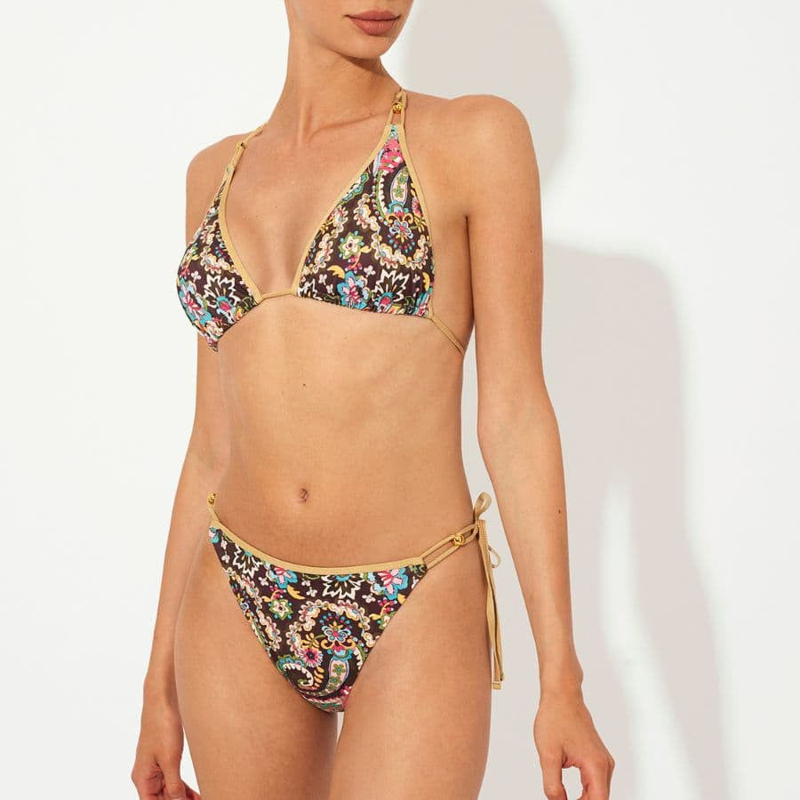 Conjunto bikini triángulo, sin aros, relleno extraíble, arena, promise.